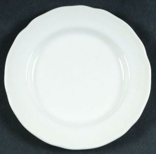 J & G Meakin Heirloom White Dessert/Pie Plate, Fine China Dinnerware   All White