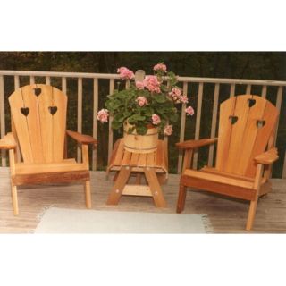 Creekvine Designs Cedar Country Hearts Adirondack Chair and Side Table