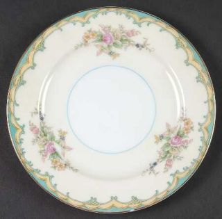 Noritake Ingram Bread & Butter Plate, Fine China Dinnerware   Green & Yellow Edg