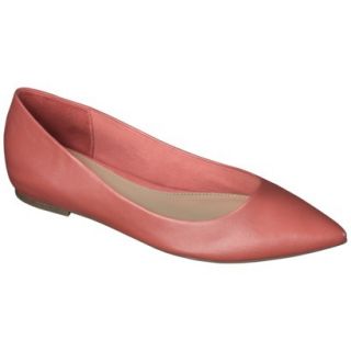 Womens Merona Avalyn Genuine Leather Pointed Toe Flats   Coral 6.5