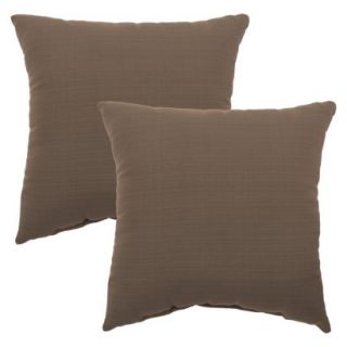Threshold 2 Piece Square Outdoor Toss Pillow Set   Taupe