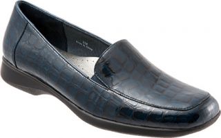 Womens Trotters Jenn Croco   Navy Croco Patent Leather Casual Shoes