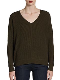 Double V Ribbed Sweater