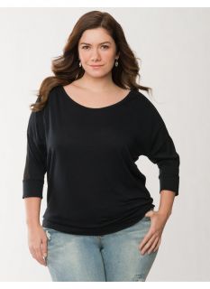 Lane Bryant Plus Size Banded bottom top with chiffon insets     Womens Size