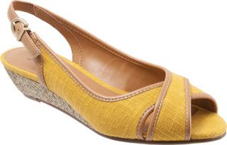 Womens Trotters Calle   Yellow Linen/Smooth Synthetic Casual Shoes