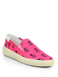 Saint Laurent Skull Skate Shoes   Fuchsia