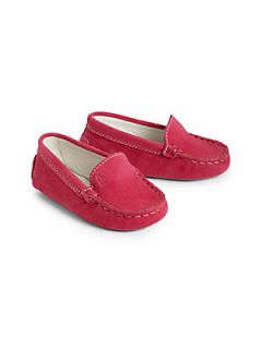 Tods Infants Gommini Suede Moccasin Loafers   Rose