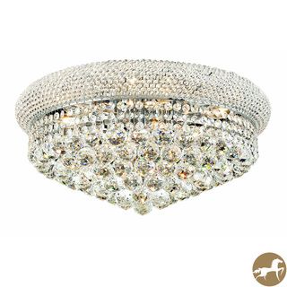 Christopher Knight Home Geneva 10 light Royal Cut Crystal And Chrome Flush Mount (Crystal and aluminumFinish ChromeNumber of lights TenRequires 60 watt max bulb (not included)Bulb type E12, 110V 125VDimensions 20 inches long x 20 inches wide x 10 inc