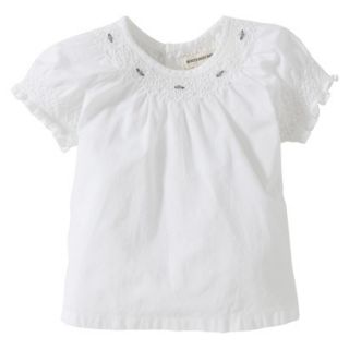 Burts Bees Baby Infant Girls Short sleeve Voile Top   Cloud 18 M