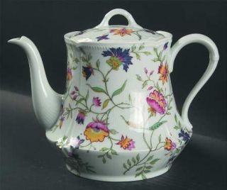 Towle Adriana Teapot & Lid, Fine China Dinnerware   Floral All Over