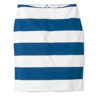 Merona Womens Ponte Skirt   Blue/Sour Cream   18