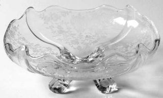Cambridge Rose Point Clear 3400/205 Flat Cupped 4 Toed Bon Bon   Stem 3121,Clear