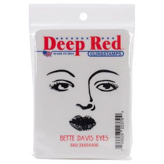 Deep Red Cling Stamp 2.1 X2.1  Bette Davis Eyes