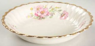 Limoges American Wild Rose (Gold Trim) Coupe Soup Bowl, Fine China Dinnerware  