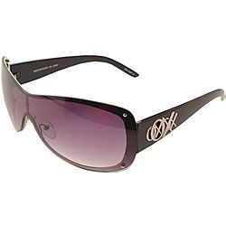 Xoxo Womens Double Vision Black Shield Sunglasses