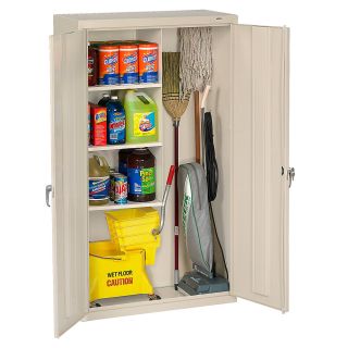 Tennsco Janitorial Cabinet   36Wx18Dx66H   Putty   Putty