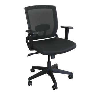 Managers Mesh Chair With Black Base (BlackWeight capacity 250 poundsDimensions 39.25 inches to 42.75 inches high x 24.5 inches wide x 24 inches deepSeat dimensions 17.5 inches deep x 19 inches wideBack size 18.5 inches wideGas cylinder range 3.5 inch