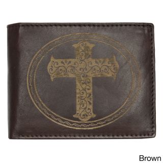 Yl Fashion Mens Cross embossed Leather Wallet Bi fold Wallet (Leather Entry Fold over closure Bi fold/tri fold Bi fold Lining Fabric Dimensions 110 mm long x 86 mm wide x 18 mm deep Pockets/Slots/I.D. Window Divided billfold, six (6) credit card slot
