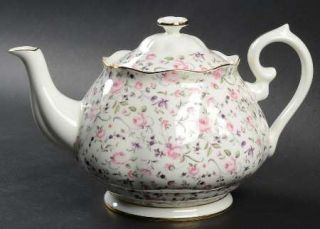 Royal Albert Rose Confetti Teapot & Lid, Fine China Dinnerware   Pink & Purple F
