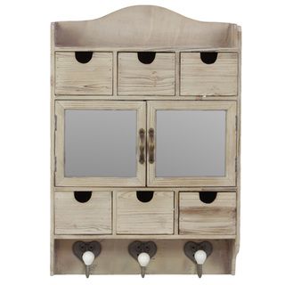 Urban Trends Collection Brown Wooden Wall Cabinet Mirror
