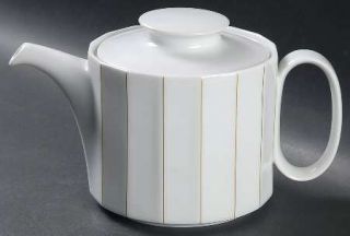 Rosenthal   Continental Corfu Teapot & Lid, Fine China Dinnerware   Polygon, Gol