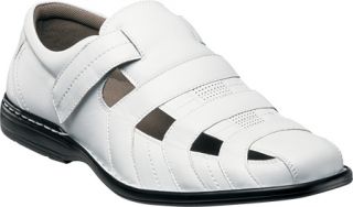 Mens Stacy Adams Bayden 24865   White Leather Velcro Shoes