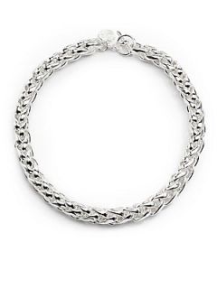 Herringbone Link Necklace   Silver