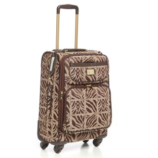 Anne Klein Mane Line 20 inch Carry on Expandable Spinner Upright Suitcase (Tan/brownWeight 5 poundsPockets One (1) front pocketCarrying strap Faux croc leatherHandle Plastic/ telescopicWheel type SpinnerClosure ZipperLocks NoKeys provided NoInteri