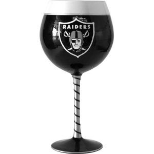 Oakland Raiders Boelter Brands Art Glass Wine Glass