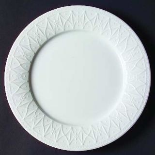 Nikko Blanc Fleur Salad Plate, Fine China Dinnerware   All Off White,Embossed Fl