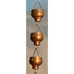 Hibiki Cup Pure Copper Rain Chain 8.5ft