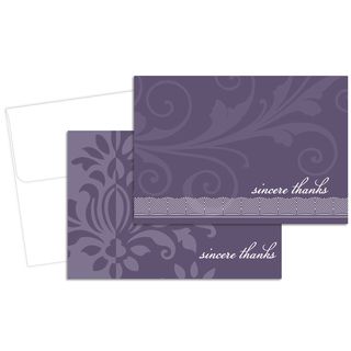 Amethyst Flourish Thank You Note Cards (PurpleMaterials PaperQuantity 24 note cards, 24 envelopesDimensions 4.875 inches x 3.375 inchesAcid and lignin freeFactory sealed packages cannot be returned if opened.  )
