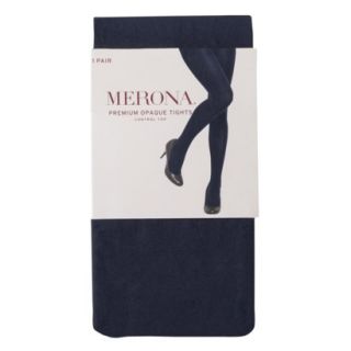 Merona Womens Premium Control Top Opaque Tights   Cornelian Blue S/M