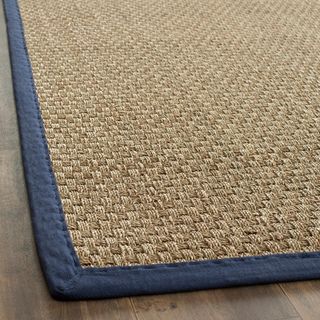 Hand woven Sisal Natural/ Blue Seagrass Rug (9 X 12)
