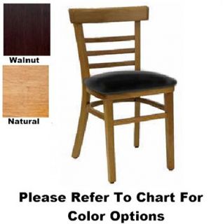 AAF Upholstered Economy Side Chair w/ Wood Ladder Back German Beech Wood Black Vinyl