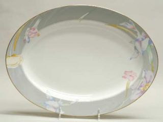 Mikasa Charisma Gray 14 Oval Serving Platter, Fine China Dinnerware   Fine Chin