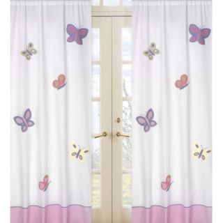 Sweet Jojo Designs Pink and Lavender Butterfly Window Panels