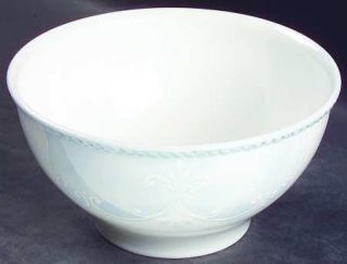 Lenox China Swedish Garland Rice Bowl, Fine China Dinnerware   Light Blue Scroll