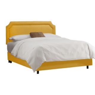 Skyline Full Bed Clarendon Notched Bed   Linen French Yellow