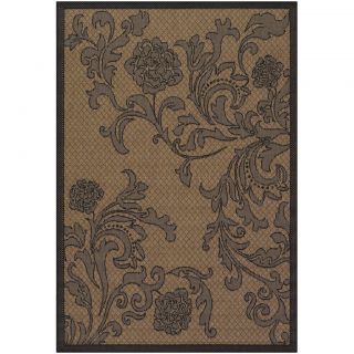 Recife Rose Lattice Cocoa/ Black Rug (53 X 76) (CocoaSecondary colors BlackPattern FloralTip We recommend the use of a non skid pad to keep the rug in place on smooth surfaces.All rug sizes are approximate. Due to the difference of monitor colors, some
