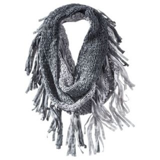 Mad Love Solid Infinity Scarf with Fringe   Gray