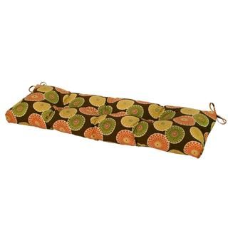 Chocolate Brown Floral 51 inch Outdoor Bench Cushion
