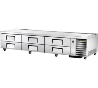 True 110 Refrigerated Chef Base   6 Drawers, Aluminum/Stainless