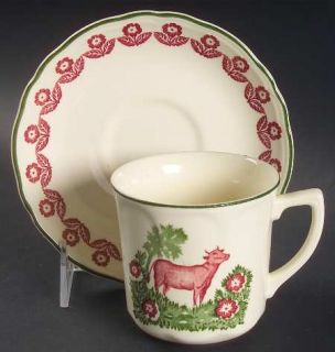 Johnson Brothers County Clare Flat Cup & Saucer Set, Fine China Dinnerware   Pin