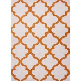 Hand tufted Modern Geometric print Wool Rug (8 X 11)