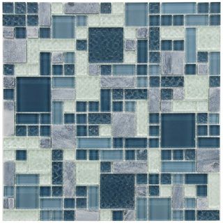 Somertile 12x12 Reflections Versailles Gulf Glass/ Stone Mosaic Tiles (pack Of 10)