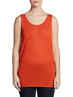 Rolled Scoopneck Tank Top   Carrot