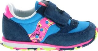Girls Saucony Jazz H&L   Navy/Pink/Swirl Suede/Nylon Casual Shoes