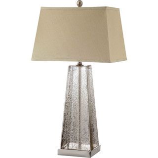 Armley Glass 1 light Steel Table Lamp