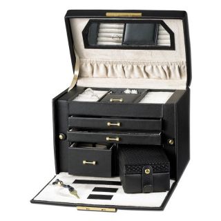 Ragar Paris Weave Sophisticated Jewelry Box   10.75W x 9H in. Black   PW515